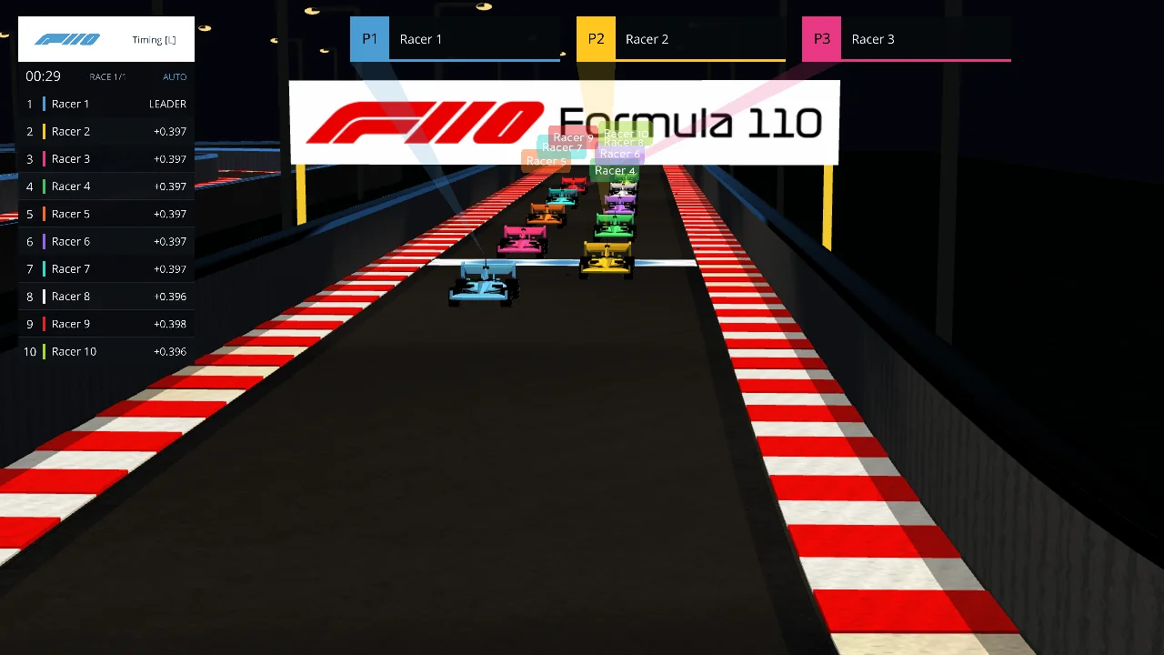 Formula110 cars on the starting grid